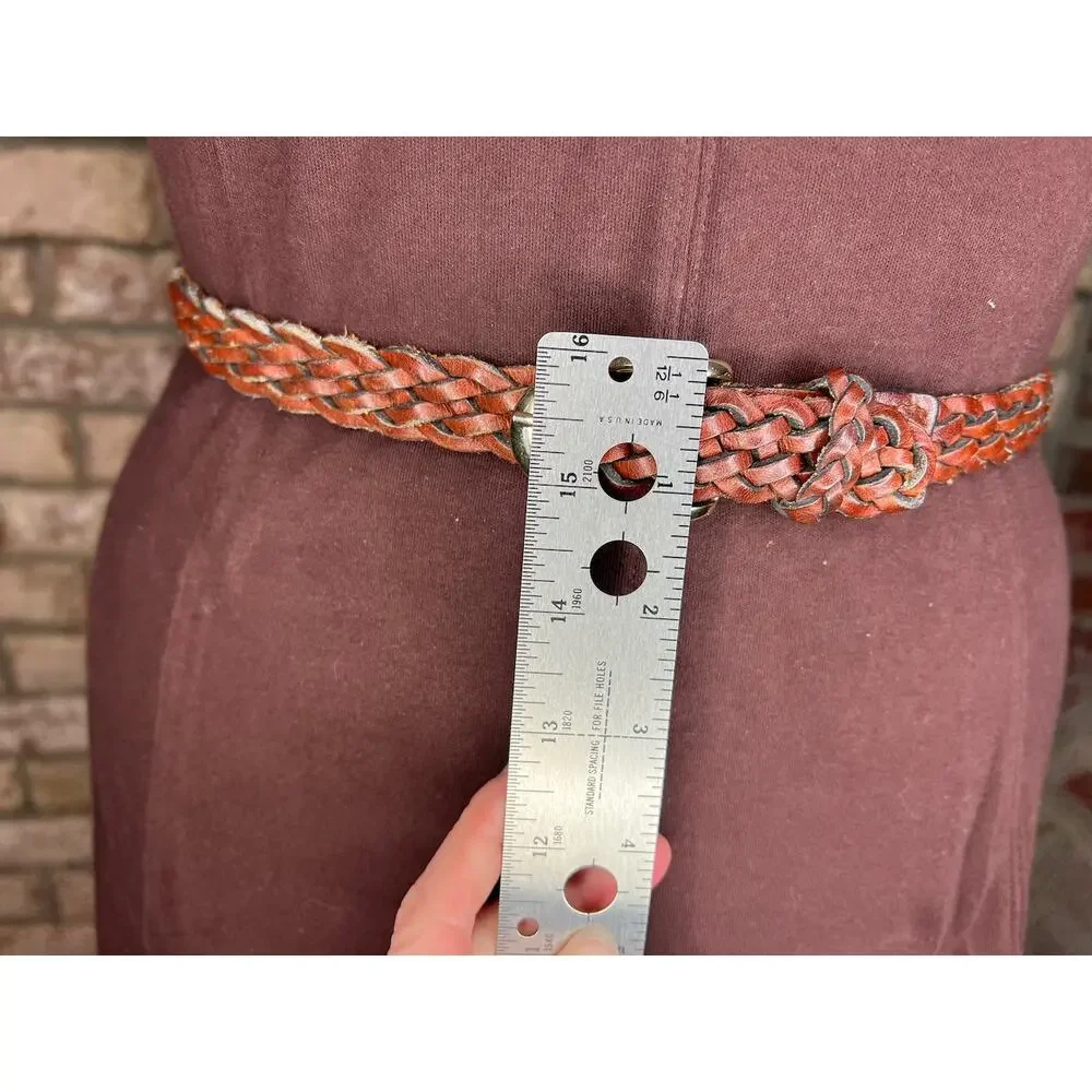Split leather belt brown size small